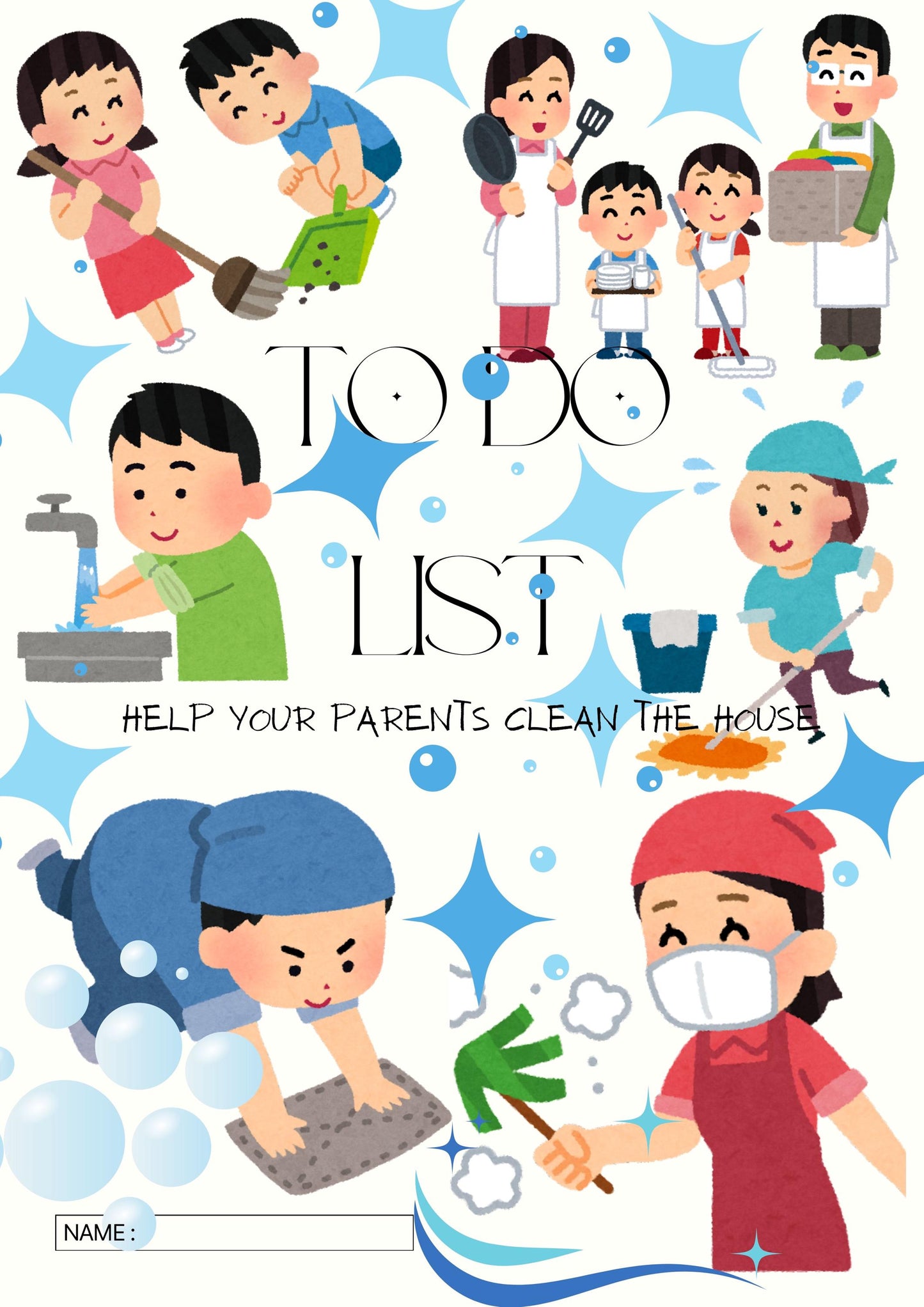 Kids Daily ToDo List | Chore Chart Cleaning Checklist | PDF Download I Kids Daily To-Do List: Chore Chart and Cleaning Checklist (PDF File)