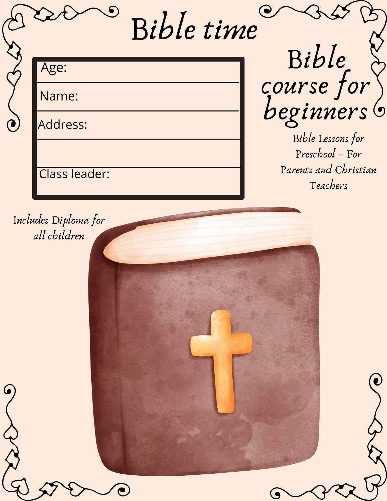 Preschool Bible Lessons: Christian Learning Pack (PDF Downloadable File) Bible course