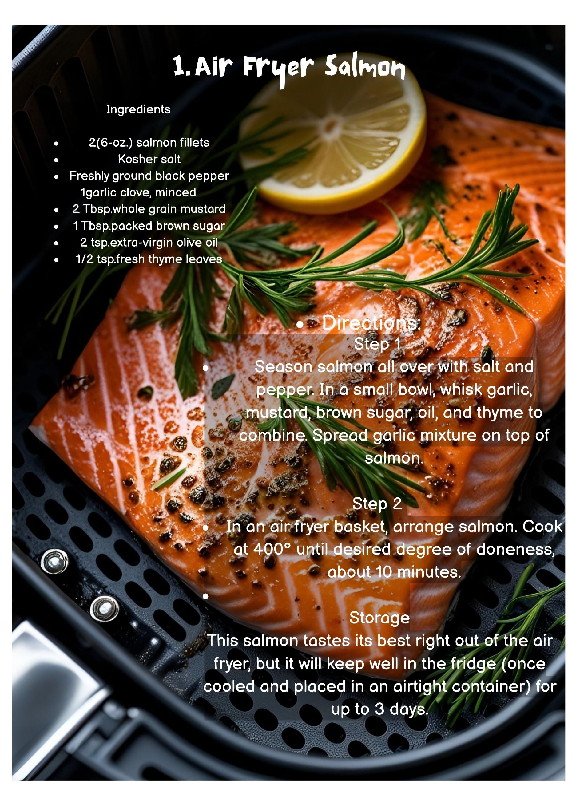 Air Fryer Cookbook with recipes...include files fast cooking Air fryer cookbook - healthy cook Quick Meals Guide | Printable Recipe Book |