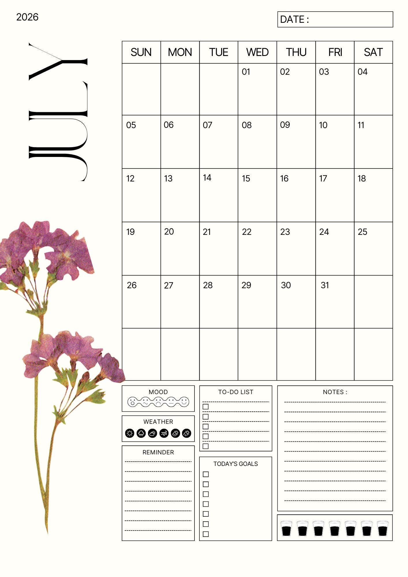 Minimalist 2026 Planner Printable | Daily & Weekly Task Organizer | Digital To-Do List PDF Download I 2026 Planner: Minimalist Daily and Weekly To-Do List (Printable Digital Download