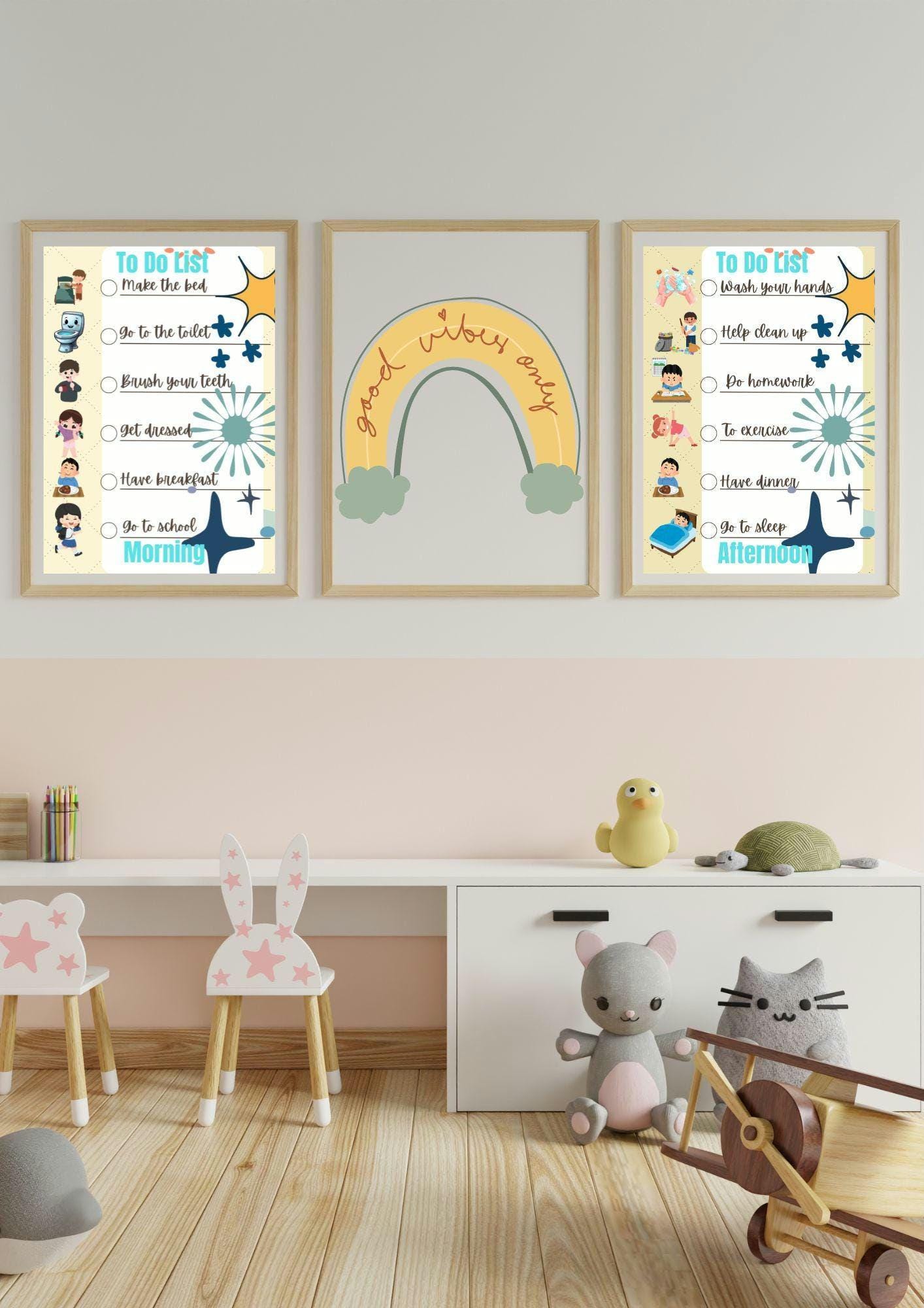 Kids Routine Chore Chart Printable | Daily Morning & Evening To-Do List | PDF Checklist in A4  US Letter Sizes I Printable Kids Morning and Afternoon To-Do List: Chore Chart (PDF Download A4/US Letter)