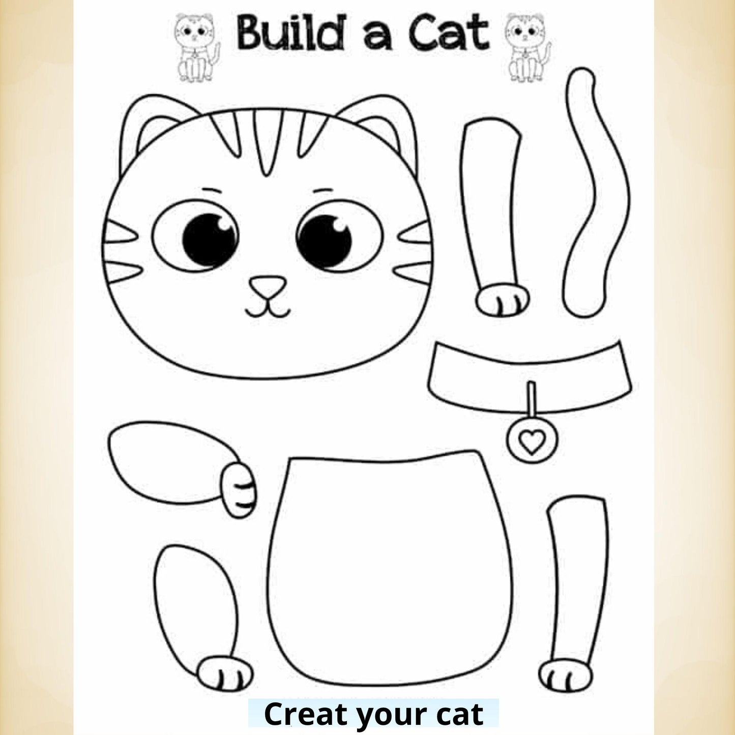 ABC Animal Coloring and Craft Book: Learning Activity (Digital Download) I interactive book for kids I preschool study