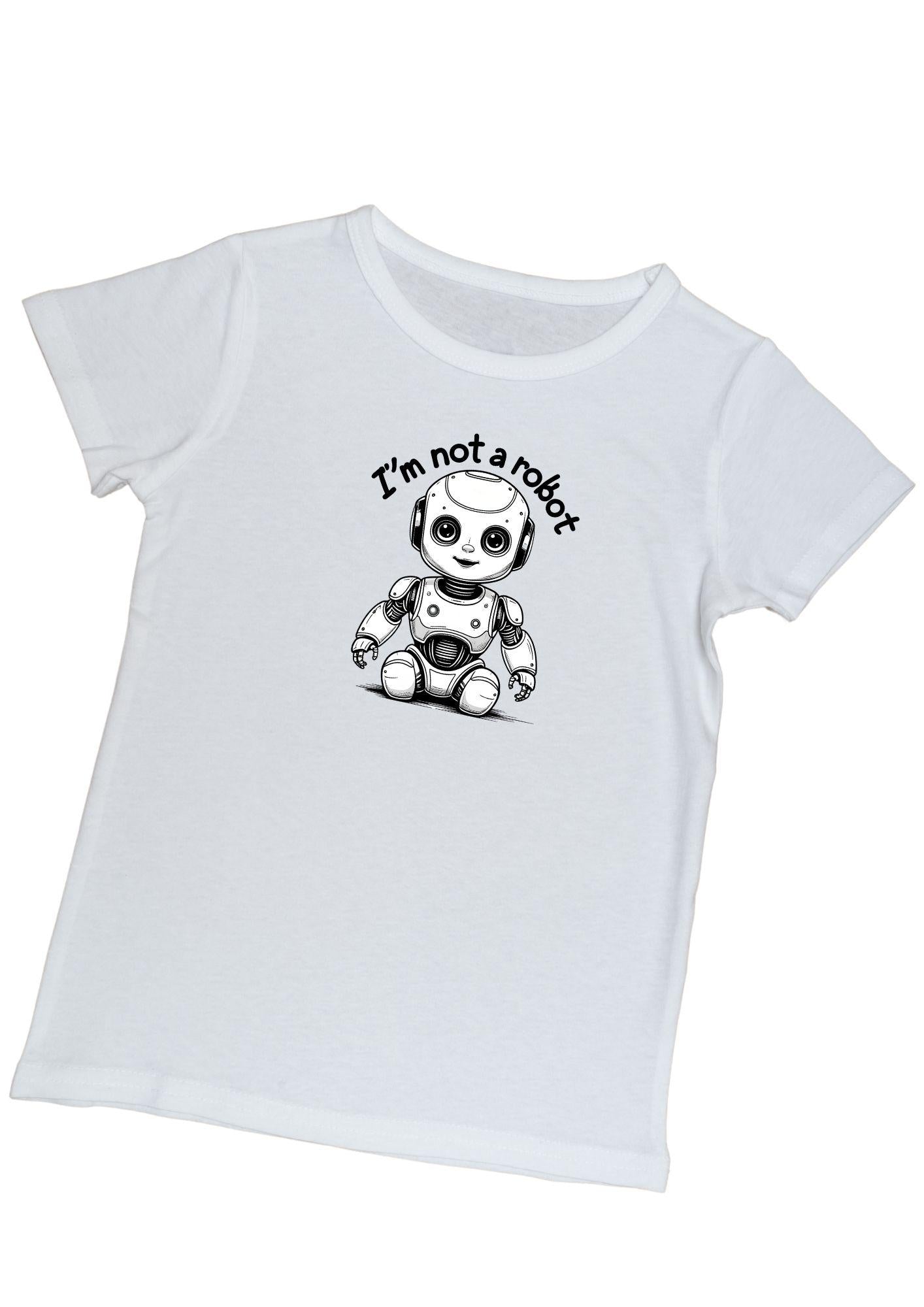 I'm Not a Robot” T-Shirt Design  – Printable PNG for POD & Streetwear Apparel