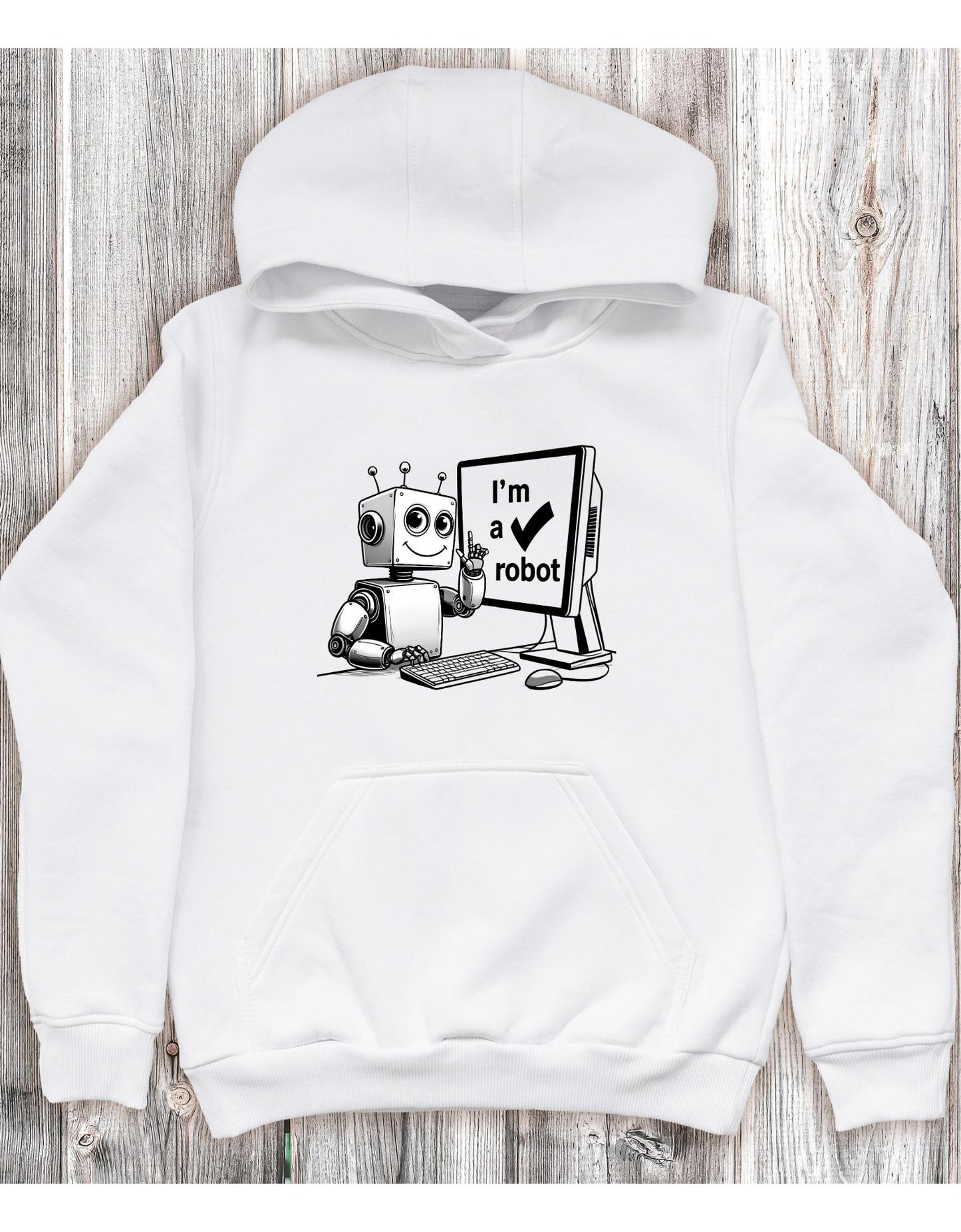 Funny Hoodie Design | “I’m Not a Robot” Graphic | Digital PNG Download for Sweatshirt & Apparel Printing I Hoodie Designs – “I'm Not a Robot” – Digital Download