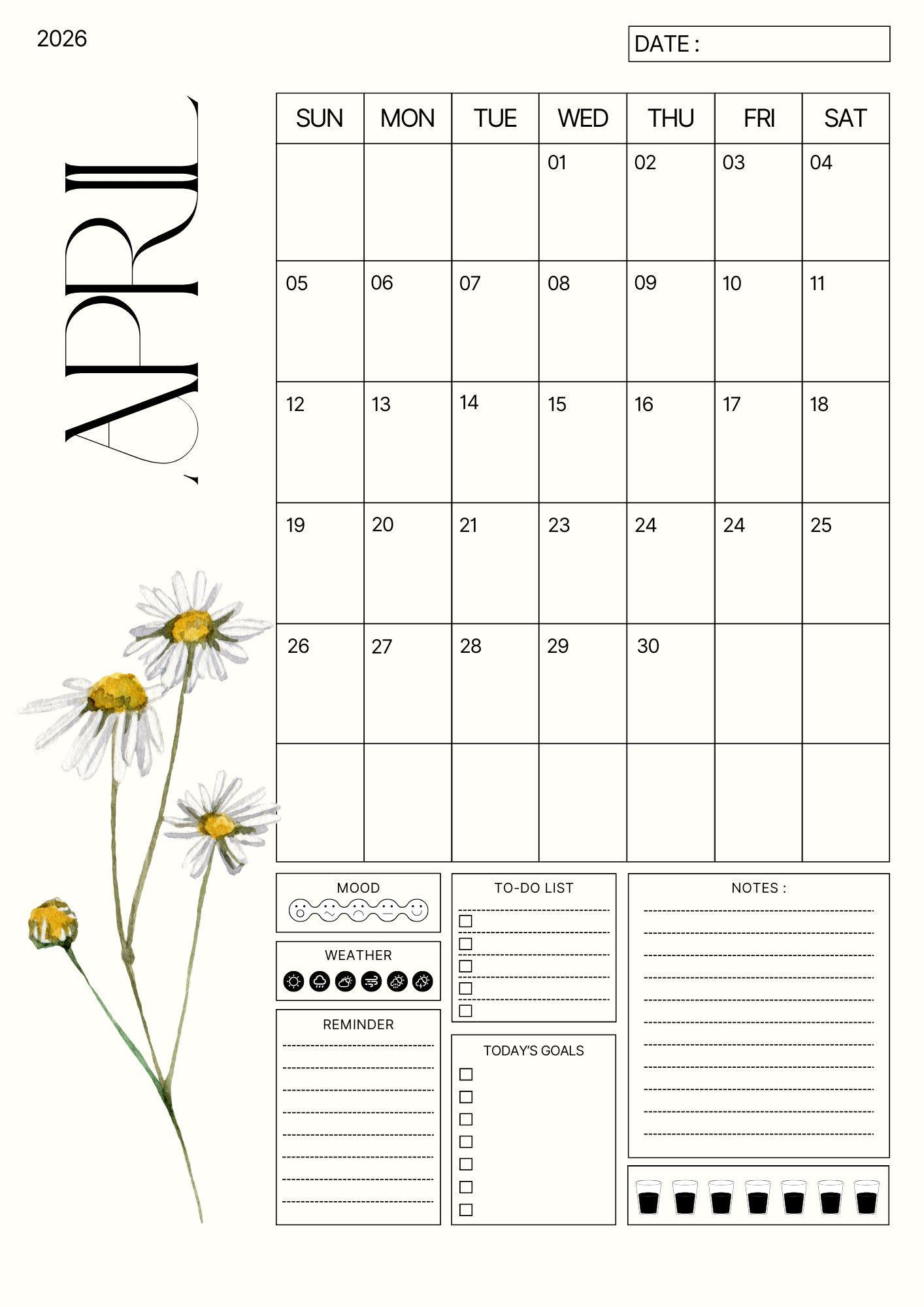 Minimalist 2026 Planner Printable | Daily & Weekly Task Organizer | Digital To-Do List PDF Download I 2026 Planner: Minimalist Daily and Weekly To-Do List (Printable Digital Download