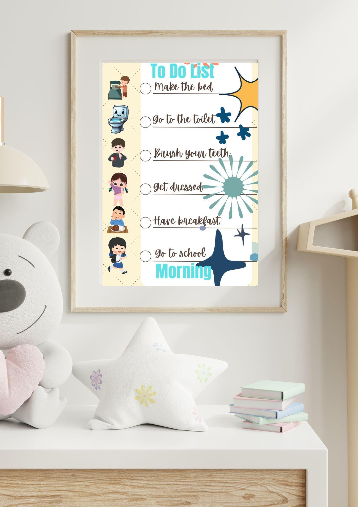 Kids Routine Chore Chart Printable | Daily Morning & Evening To-Do List | PDF Checklist in A4  US Letter Sizes I Printable Kids Morning and Afternoon To-Do List: Chore Chart (PDF Download A4/US Letter)