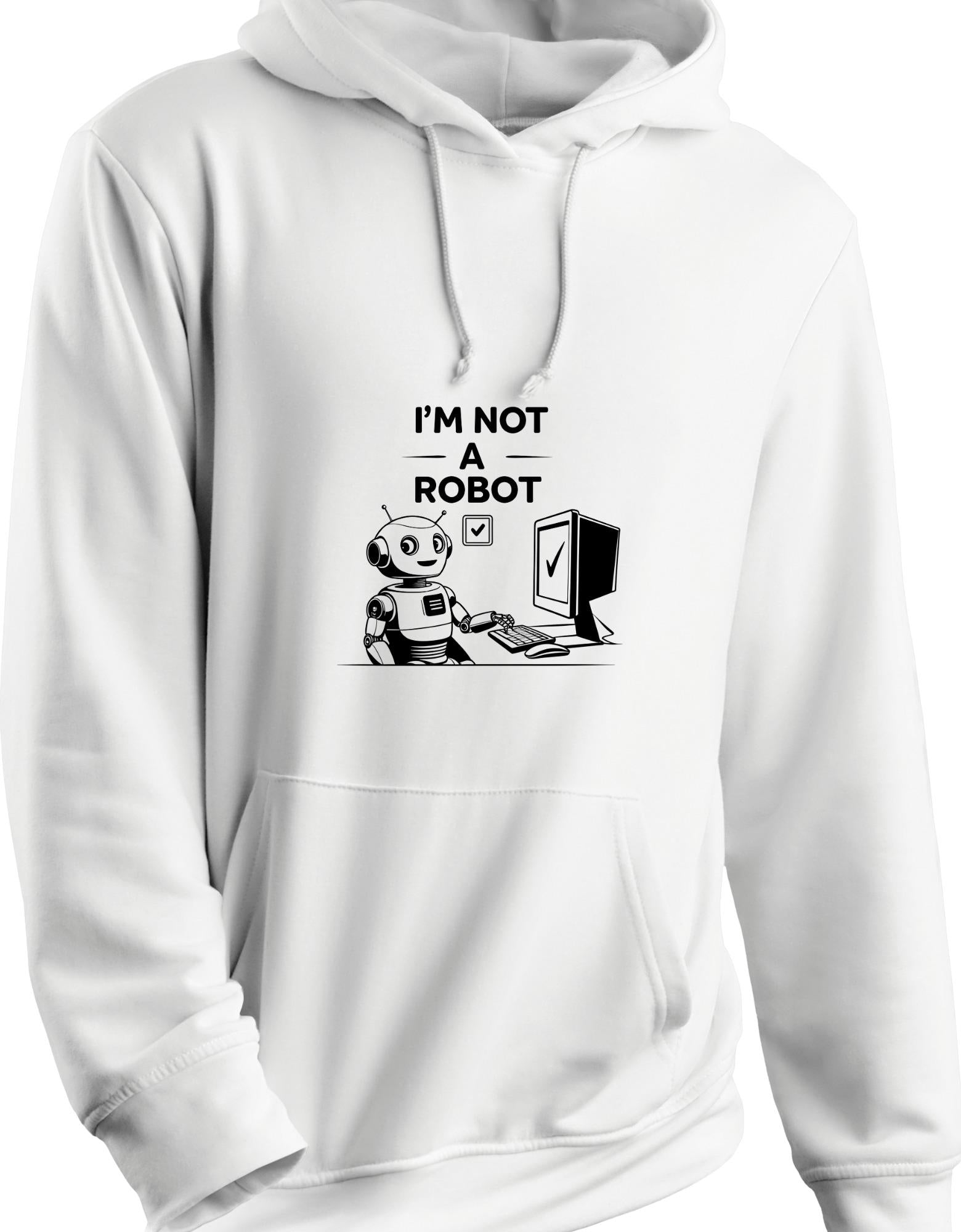 Funny Hoodie Design | “I’m Not a Robot” Graphic | Digital PNG Download for Sweatshirt & Apparel Printing I Hoodie Designs – “I'm Not a Robot” – Digital Download