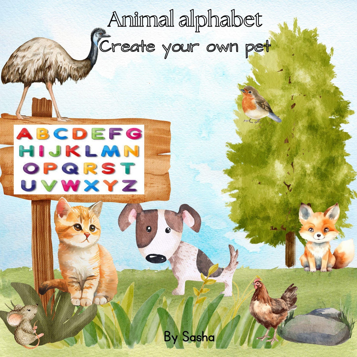 ABC Animal Coloring and Craft Book: Learning Activity (Digital Download) I interactive book for kids I preschool study
