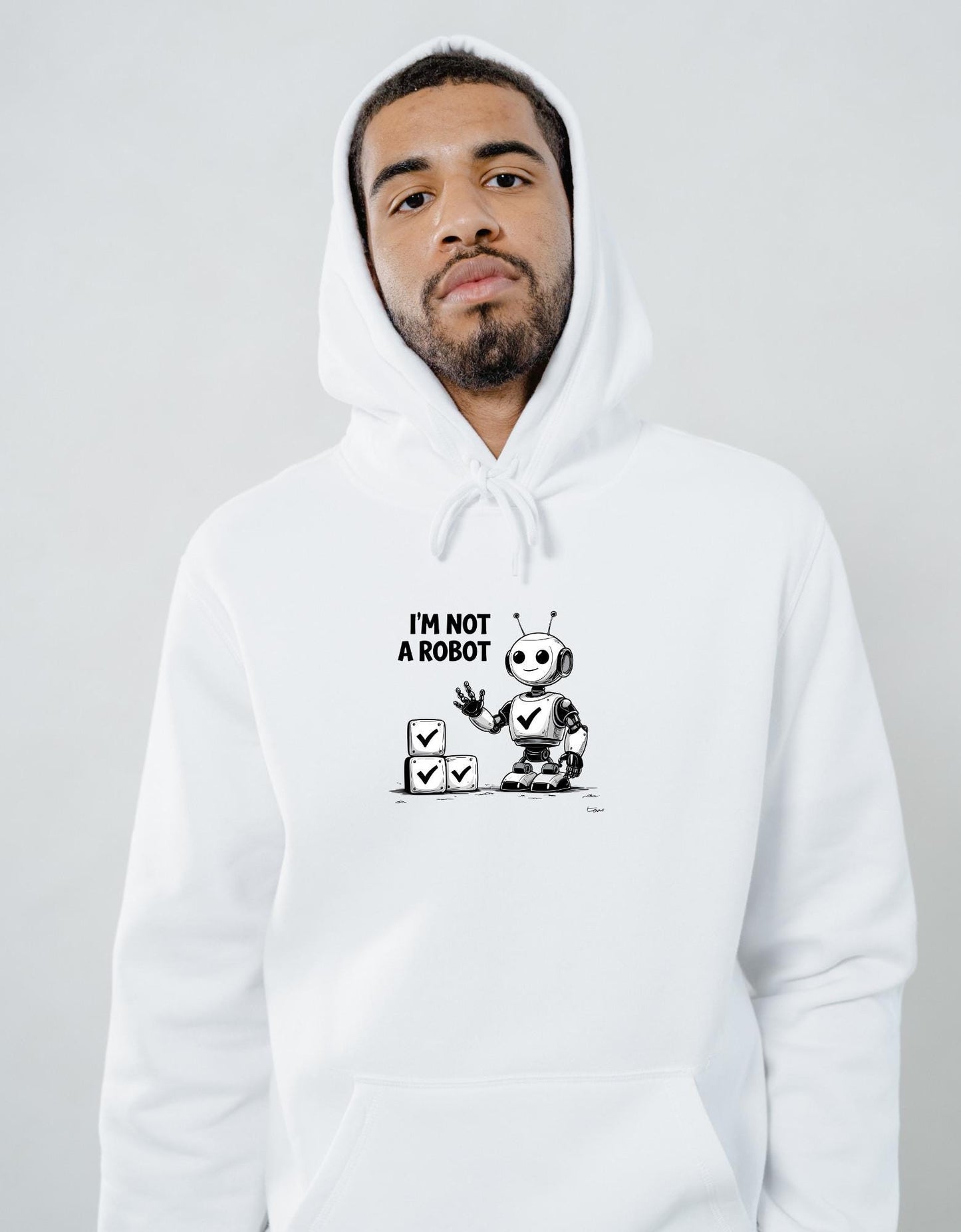 Funny Hoodie Design | “I’m Not a Robot” Graphic | Digital PNG Download for Sweatshirt & Apparel Printing I Hoodie Designs – “I'm Not a Robot” – Digital Download