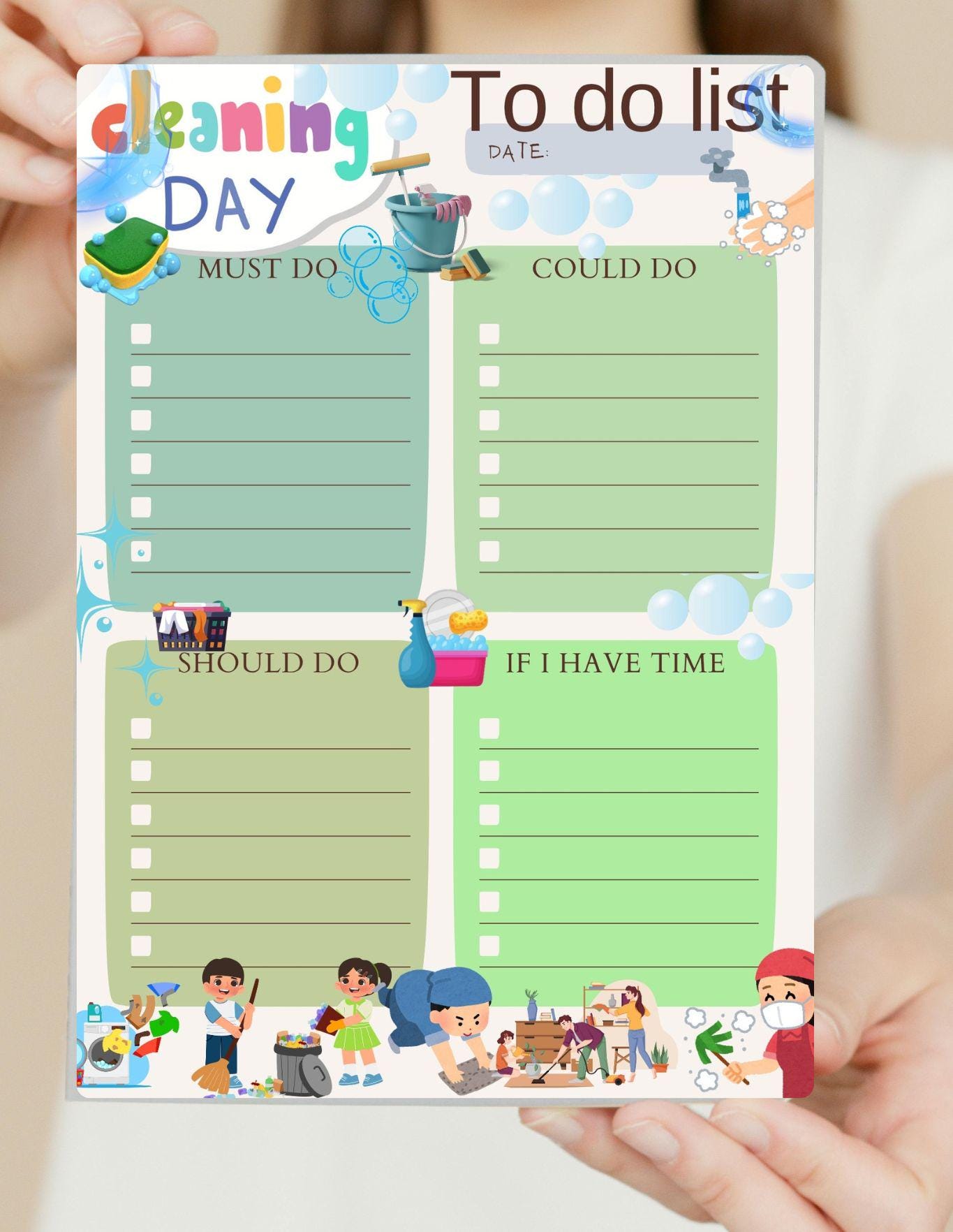 Kids Daily ToDo List | Chore Chart  Cleaning Checklist | PDF Download I Kids Daily To-Do List: Chore Chart and Cleaning Checklist (PDF File)