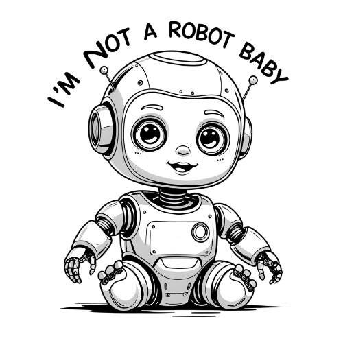 AI Family Matching T-Shirt Design | Funny “I’m Not a Robot” Graphic | Digital PNG Download for Sublimation I Funny AI Family Matching Shirt Design: I'm Not a Robot (PNG Digital Download) Family