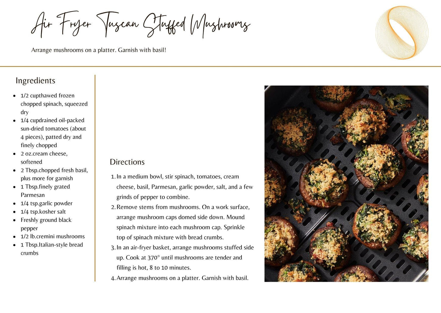 Air Fryer Cookbook: 30 Healthy and Simple Recipes (Printable Files) I Crispy Air Fryer Cookbook | Quick & Healthy Printable Recipe Collection | Digital Download