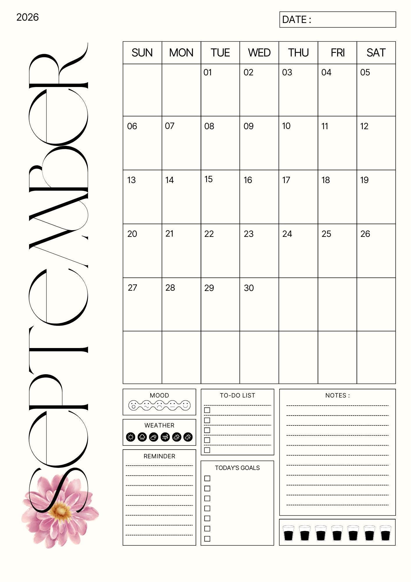 Minimalist 2026 Planner Printable | Daily & Weekly Task Organizer | Digital To-Do List PDF Download I 2026 Planner: Minimalist Daily and Weekly To-Do List (Printable Digital Download