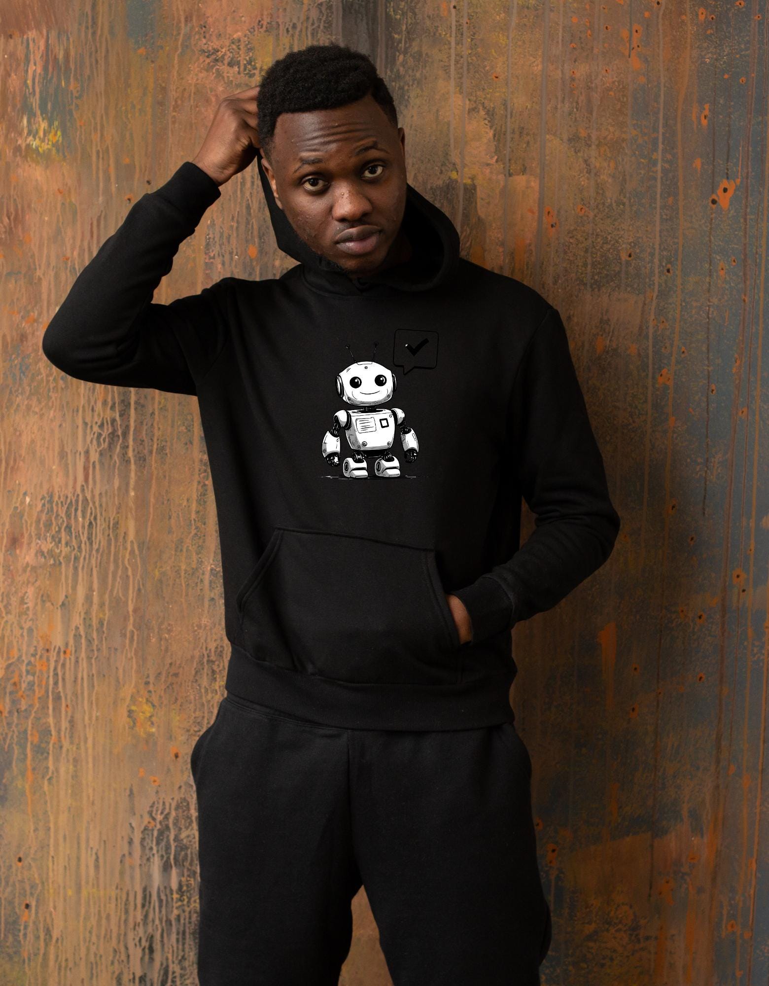 Funny Hoodie Design | “I’m Not a Robot” Graphic | Digital PNG Download for Sweatshirt & Apparel Printing I Hoodie Designs – “I'm Not a Robot” – Digital Download