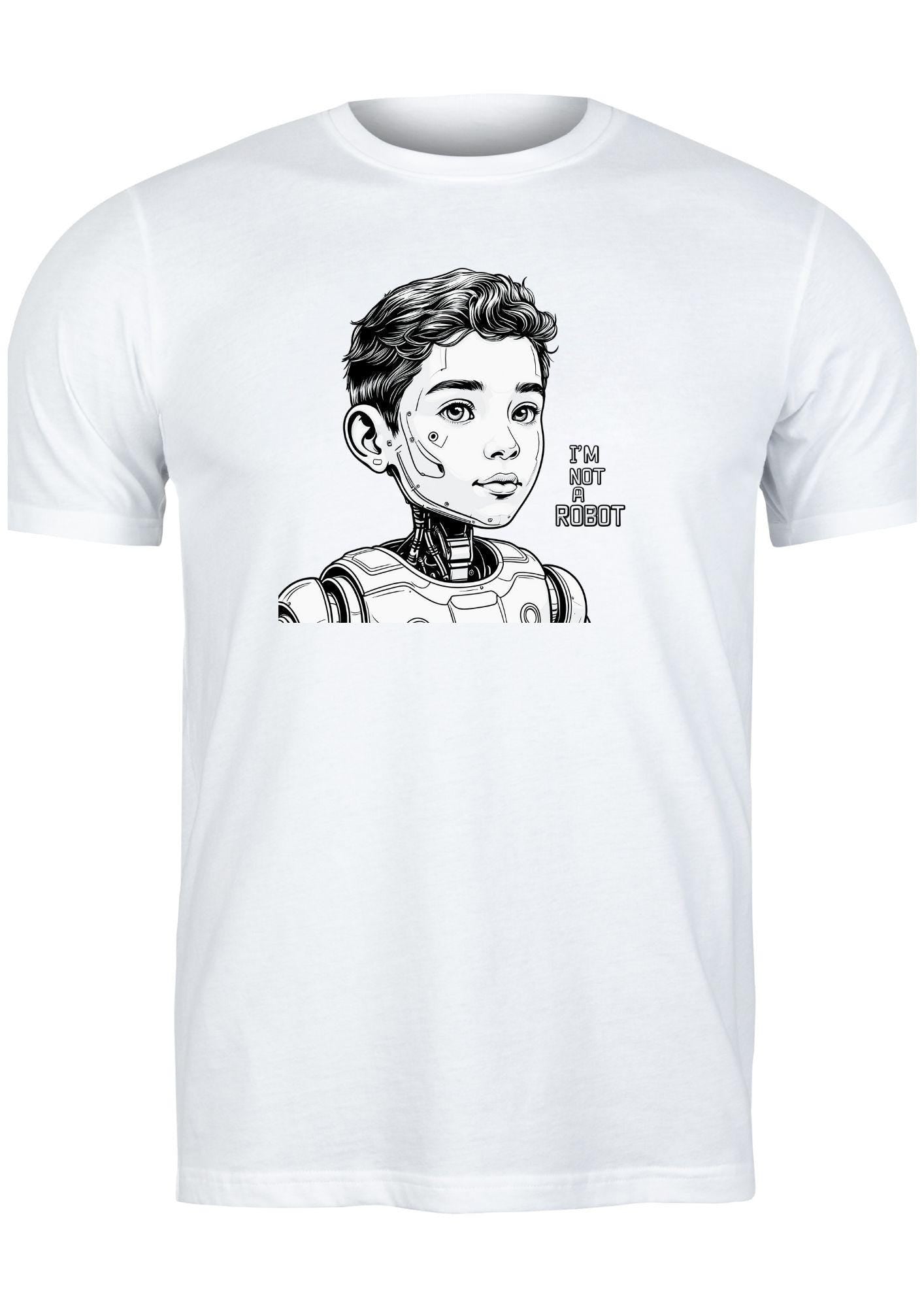 I'm Not a Robot” T-Shirt Design  – Printable PNG for POD & Streetwear Apparel