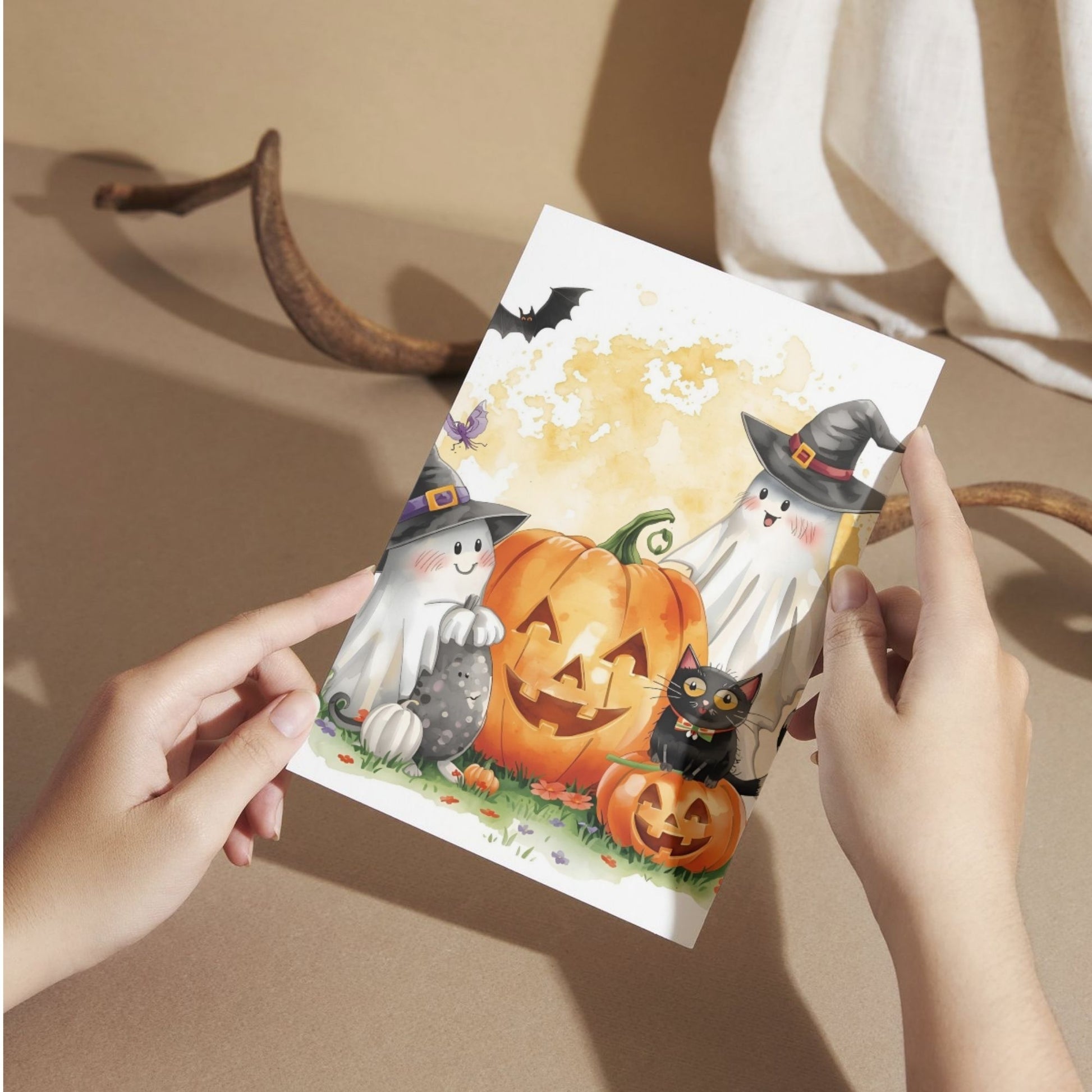 Digital Halloween Greeting Cards | 20 Printable Spooky Card Designs | Instant Download Scary Holiday Invitations