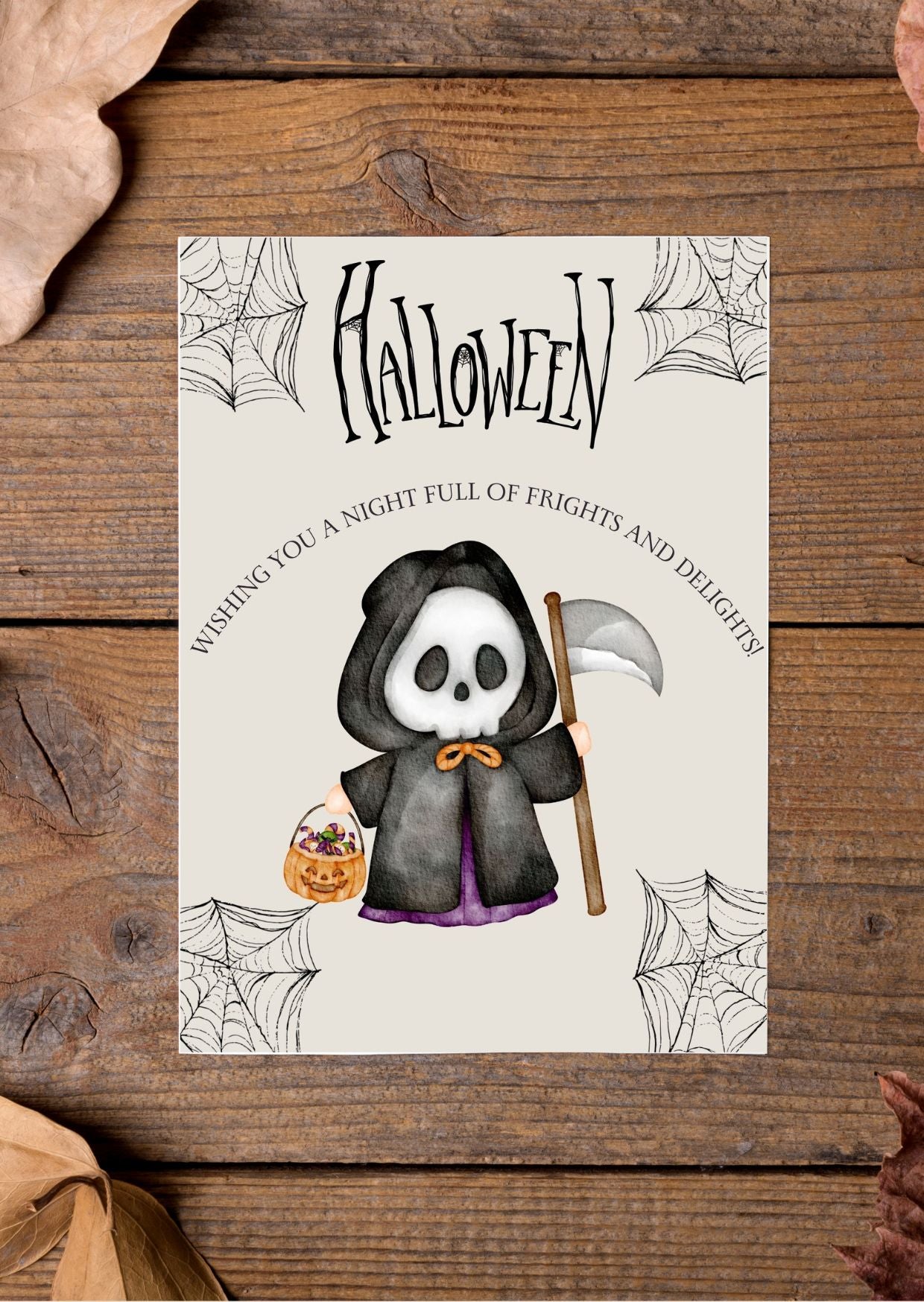 Digital Halloween Greeting Cards | 5 Printable Spooky Card Designs | Instant Download Scary Holiday Invitations