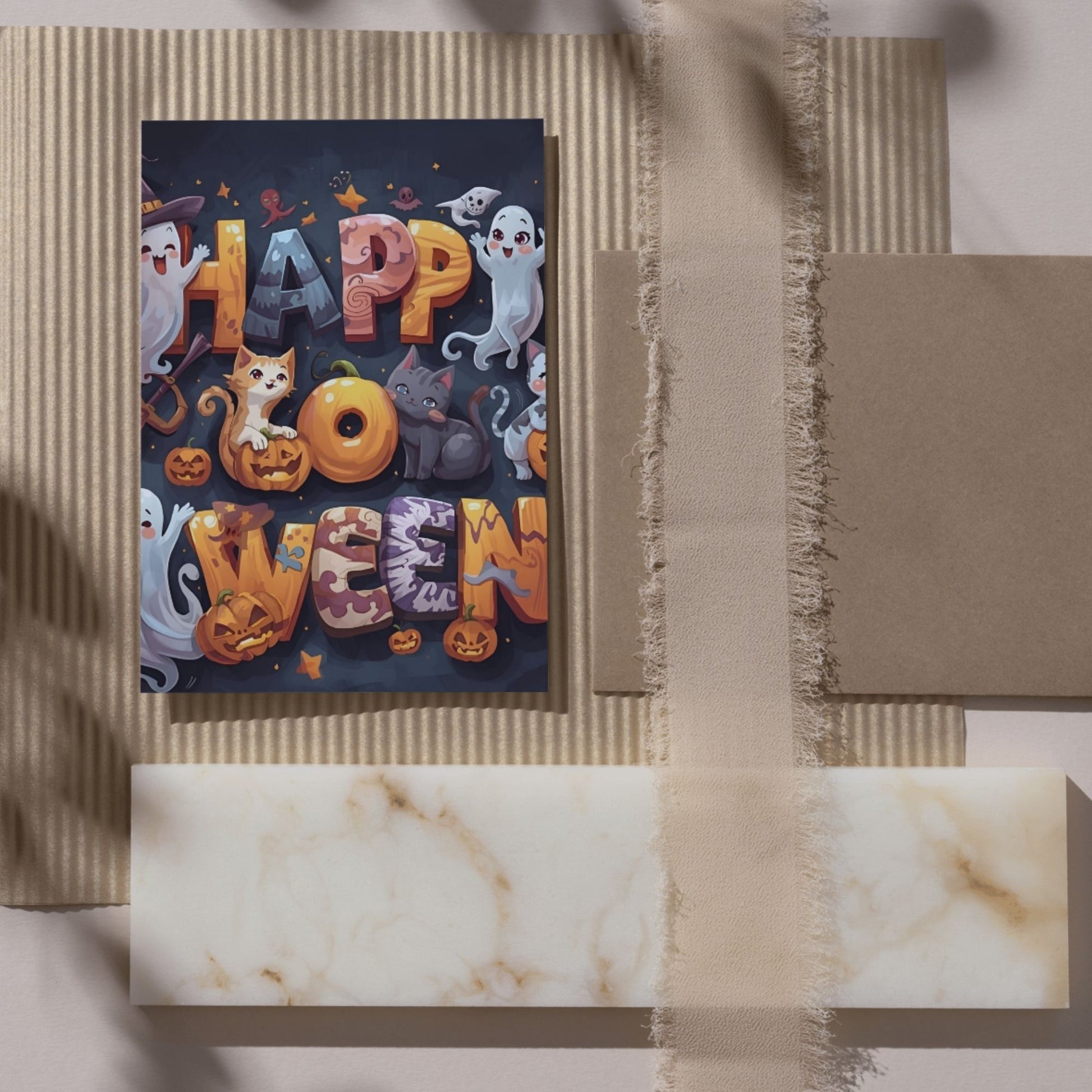 Digital Halloween Greeting Cards | 20 Printable Spooky Card Designs | Instant Download Scary Holiday Invitations