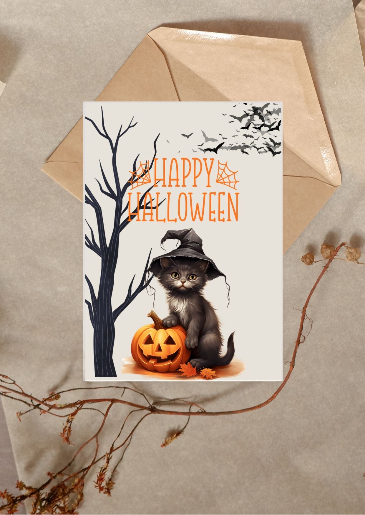 Digital Halloween Greeting Cards | 5 Printable Spooky Card Designs | Instant Download Scary Holiday Invitations