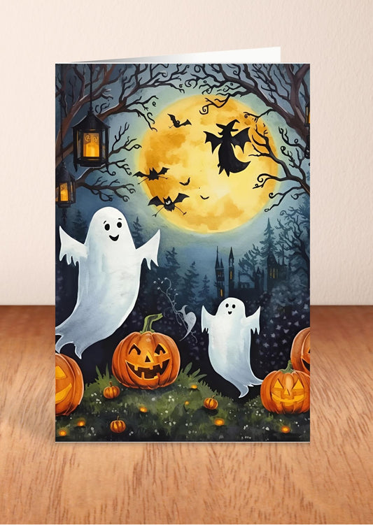 Digital Halloween Greeting Cards | 20 Printable Spooky Card Designs | Instant Download Scary Holiday Invitations