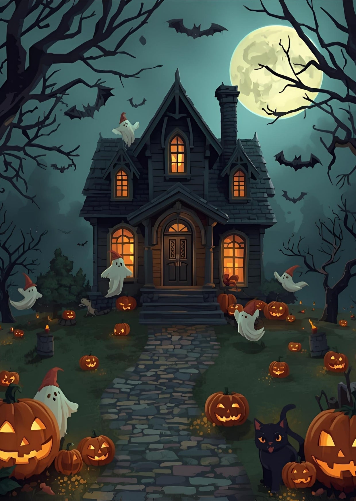Digital Halloween Greeting Cards | 20 Printable Spooky Card Designs | Instant Download Scary Holiday Invitations