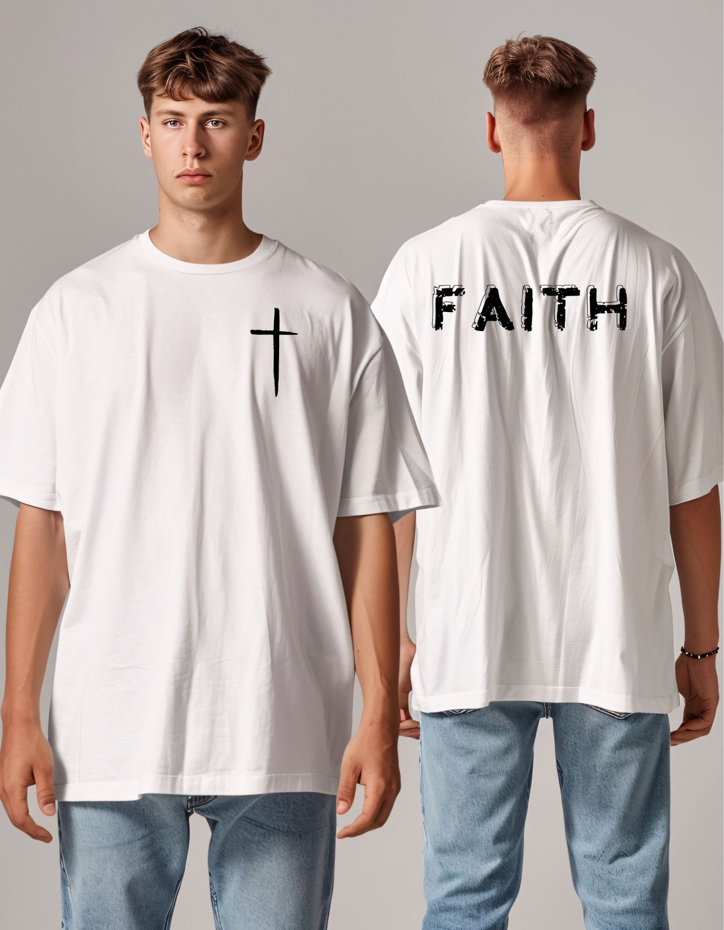 Jesus T-shirt design I Christ tee design I Christian shirt PNG I digital download I Jesus & Faith T-Shirt | Cross Front Print | Christian Ap