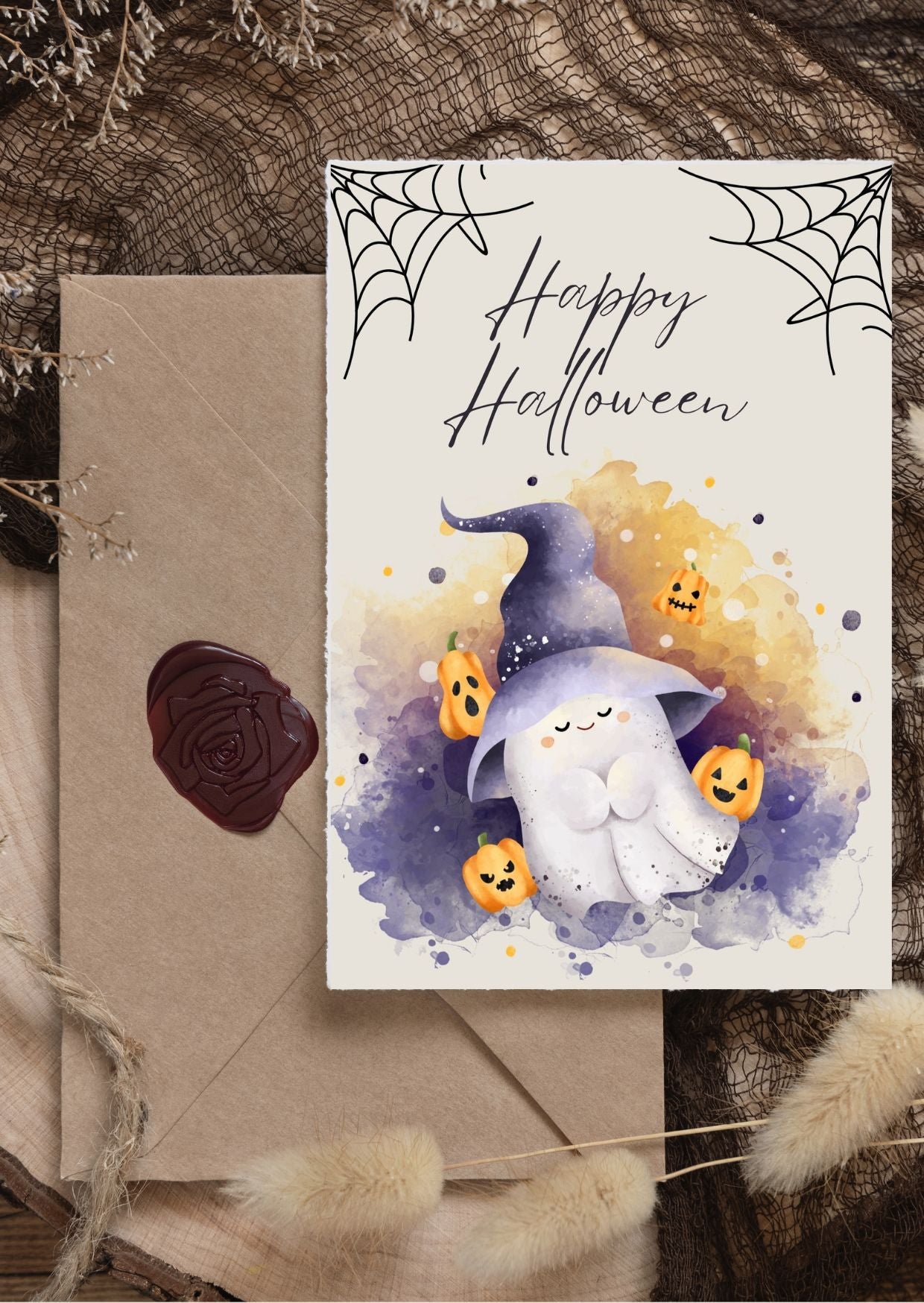 Digital Halloween Greeting Cards | 5 Printable Spooky Card Designs | Instant Download Scary Holiday Invitations