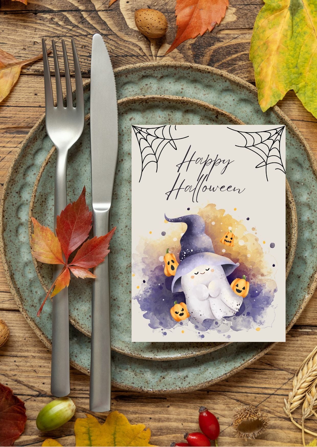 Digital Halloween Greeting Cards | 5 Printable Spooky Card Designs | Instant Download Scary Holiday Invitations