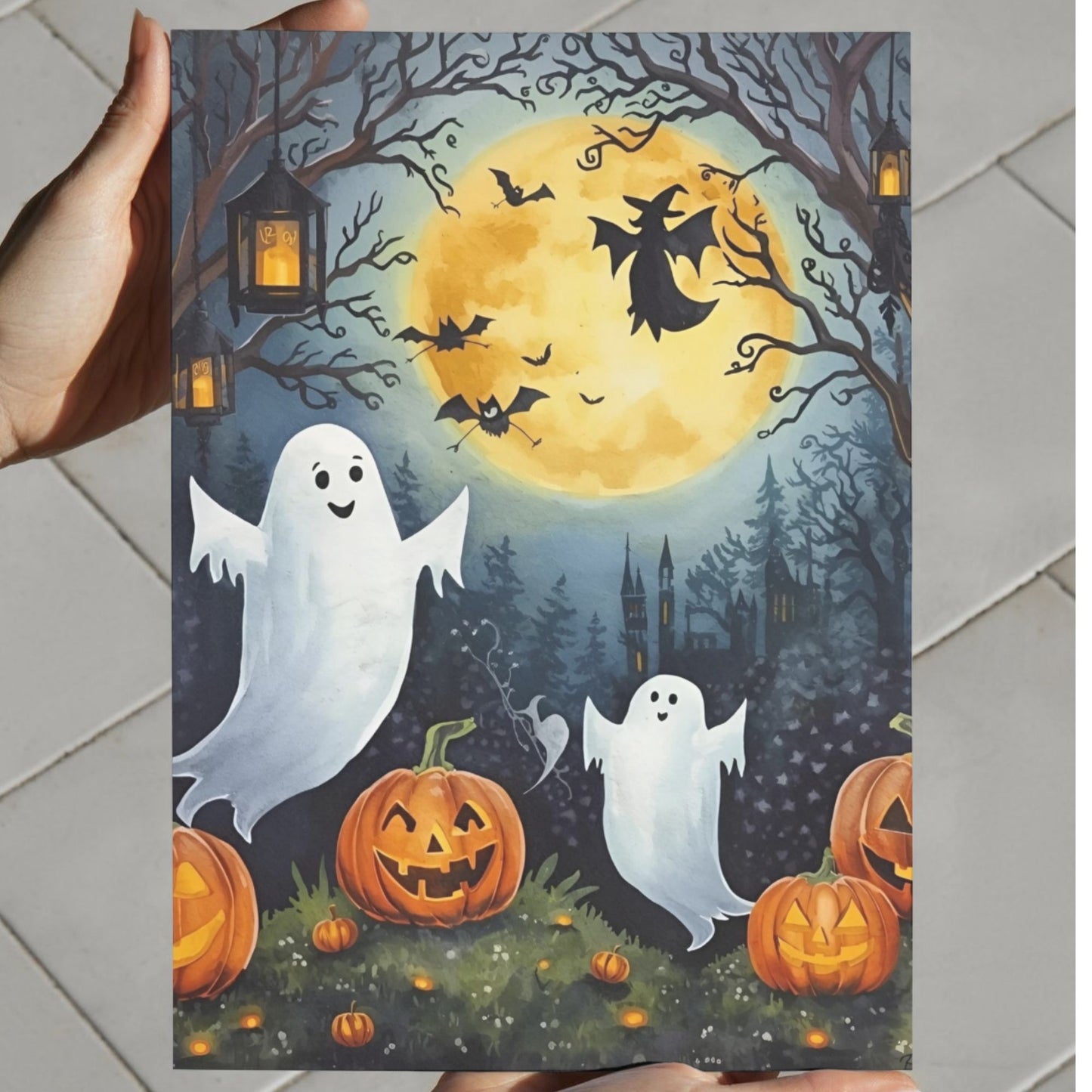 Digital Halloween Greeting Cards | 20 Printable Spooky Card Designs | Instant Download Scary Holiday Invitations