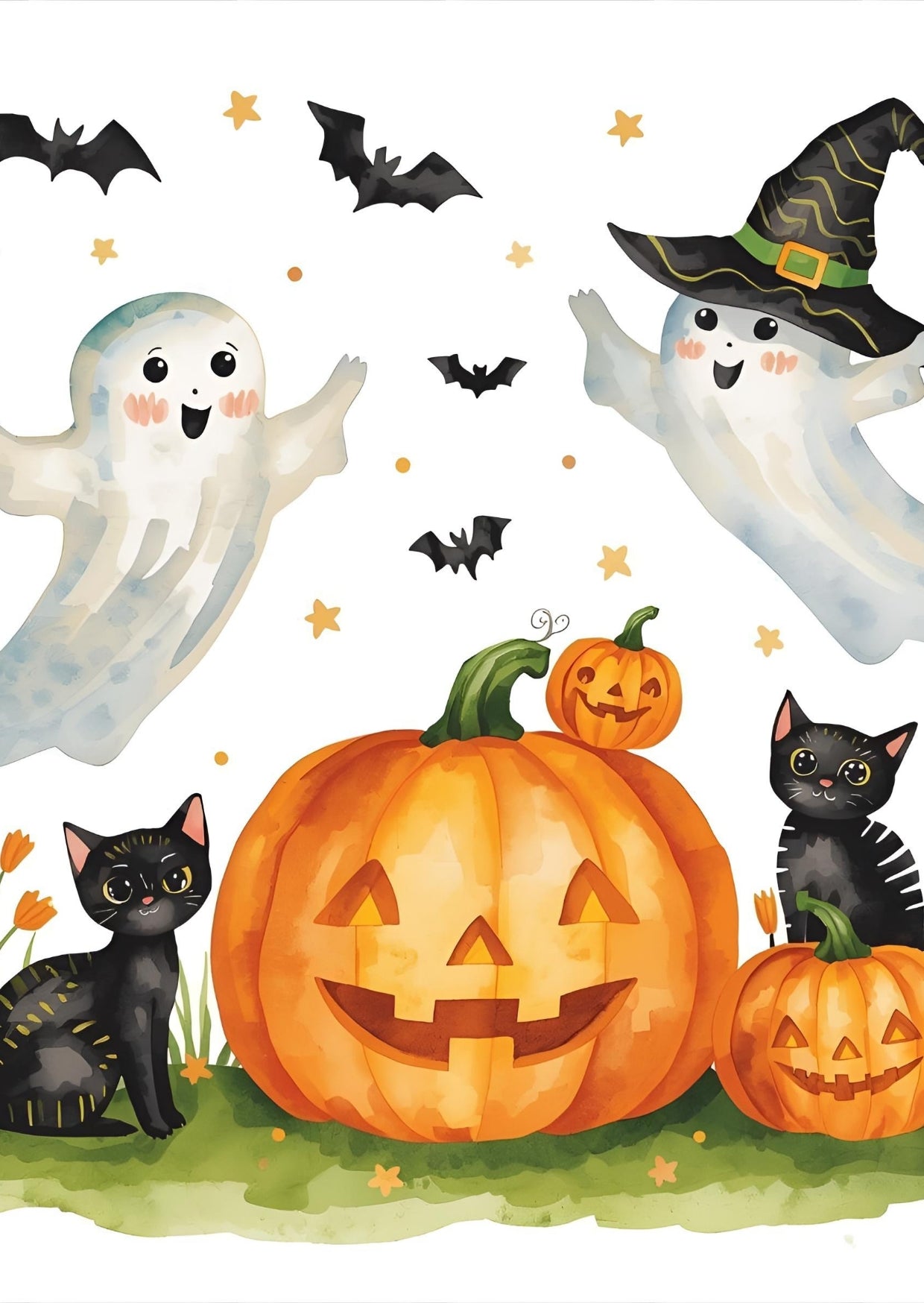 Digital Halloween Greeting Cards | 20 Printable Spooky Card Designs | Instant Download Scary Holiday Invitations